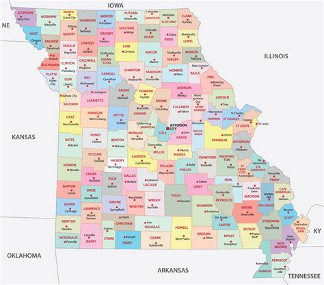 Missouri Counties Map Mappr