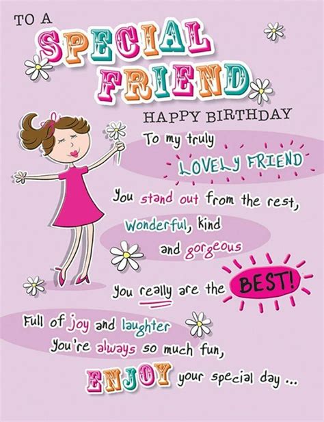 Special Friend Birthday Card With Verse 8 X 6 Inches Regal