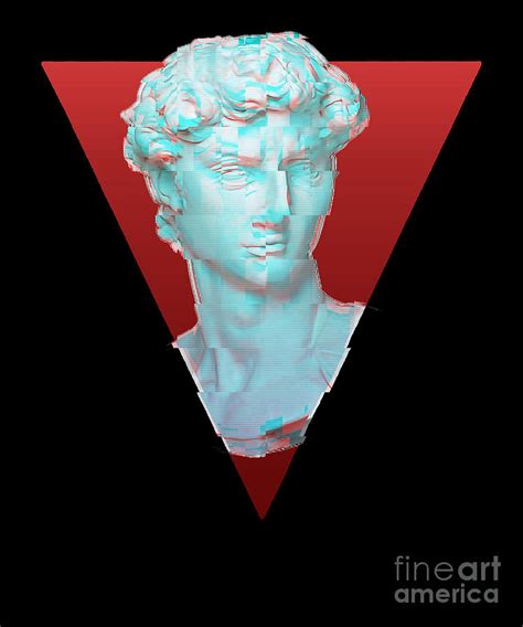 Aesthetic Greek Bust T Vaporwave Glitch Effect Statue Digital Art By