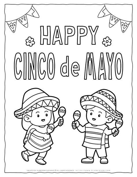 Celebrate Cinco De Mayo With A Happy Coloring Page For Kids