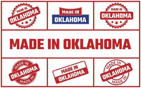 Made In Oklahoma Rubber Stamp Set 25384185 Vector Art At Vecteezy