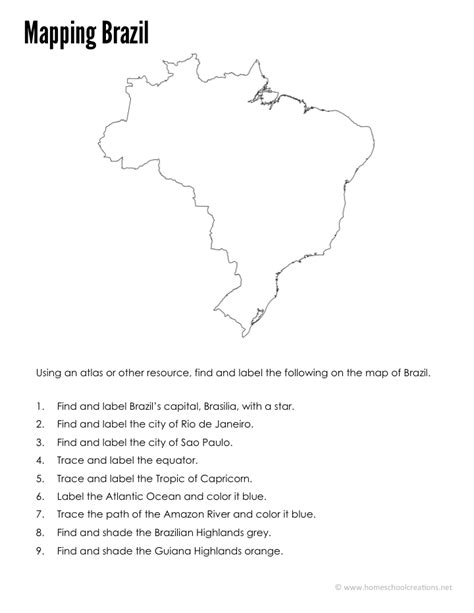 Brazil Geography Printables Free Printable Download Brazil