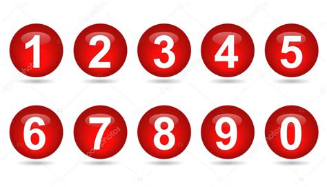 Collection Of Numbers Red Spheres — Stock Vector © Jirawat 95325020