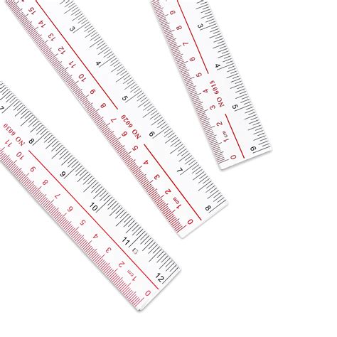 3 Pack Two Color Scale Inch Cmplastic Ruler Set Straight Ruler