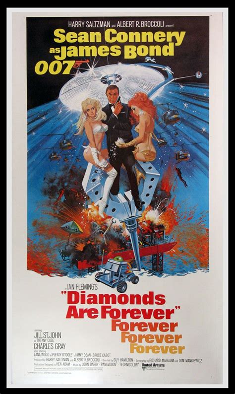 DIAMONDS ARE FOREVER 1971 Original Three Sheet Size 41x77 Movie