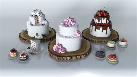 Cakes And Desserts 3d Model Cgtrader