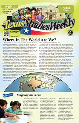 See here which week number this week has. Texas Studies Weekly