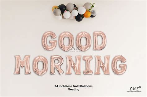 Outofmybubble Good Morning Rose Gold Letters 34 Inch Foil Balloons