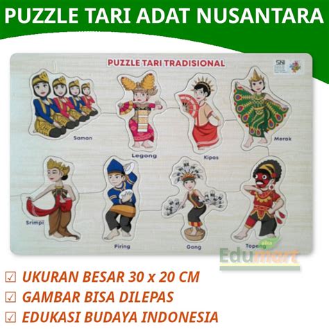Jual Puzzle Tari Adat Indonesia Nusantara Seni Budaya Puzle Puzel Pazel
