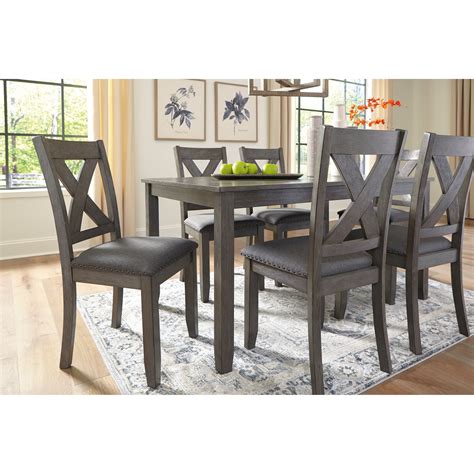 Signature Design By Ashley Caitbrook 7 Piece Rectangular Dining Room Table Set Godby Home