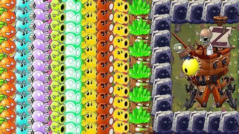 Every Peashooter Power Up Vs Zombot Plank Walker In Plants Vs Zombies 2