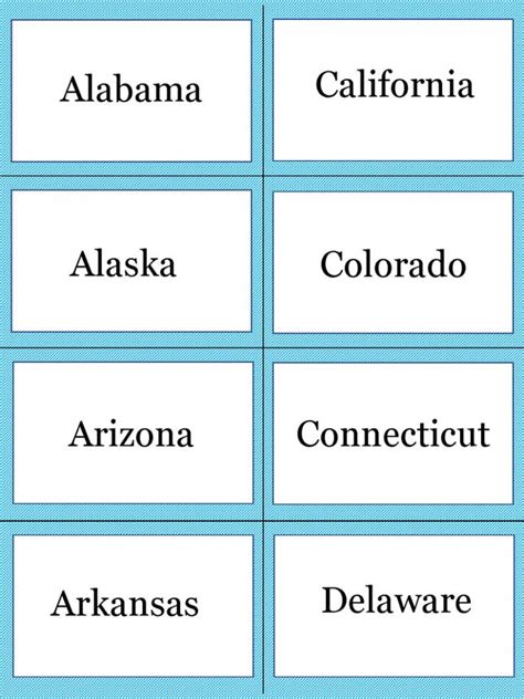 State Capitals Flashcards Printable Printable Word Searches