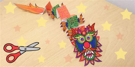 Chinese New Year Paper Craft Chinese Dragon Template