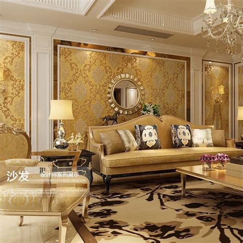Gold Wallpaper For Living Room Walls Nadaeparasempree