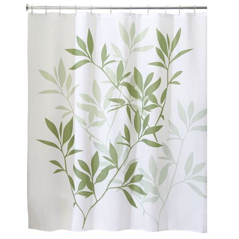 Idesign White Floral Polyester Shower Curtain 72 X 72