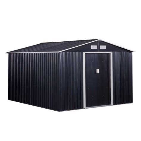 Outsunny 11 X 9 Metal Storage Shed Garden Tool House With Double