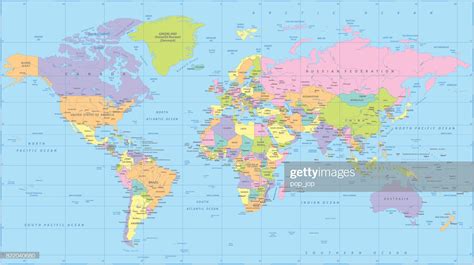 World Map Political Vector High Res Vector Graphic Getty Images