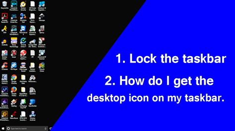 Desktop Icon Into My Taskbar With A Computer Window Lock Bar Move