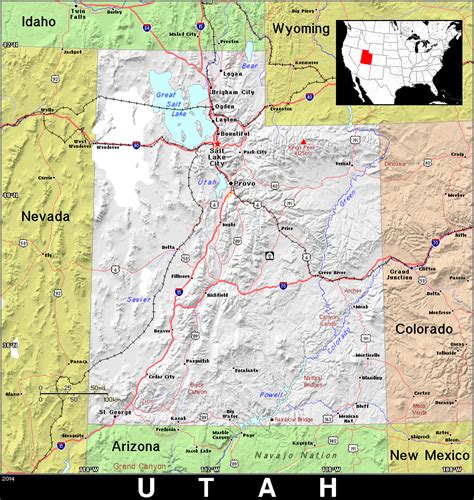 Ut · Utah · Public Domain Maps By Pat The Free Open Source Portable