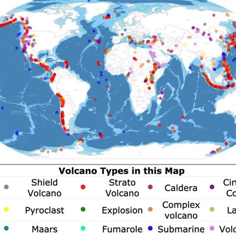 Volcano Around The World Map
