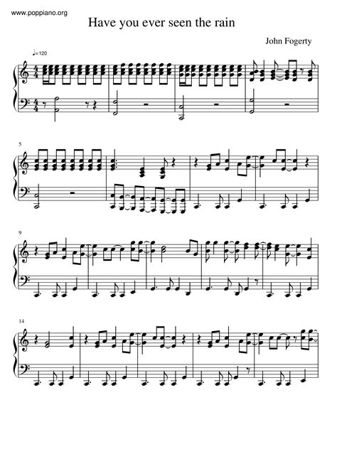 Creedence Clearwater Revival Have You Ever Seen The Rain Sheet Music Pdf Free Score Download ★