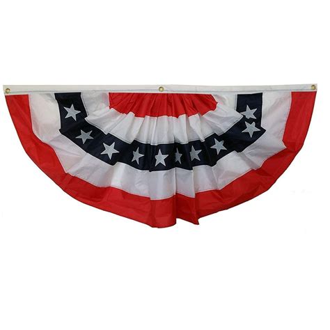 Patriotic Bunting Banner American Flag 3 X 6 Pleated Fan Memorial
