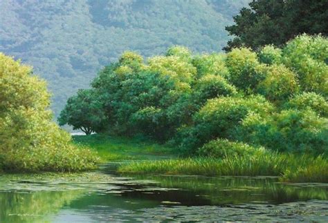20 Hyper Realistic Scenery Paintings By Jung Hwan Forest Paintings