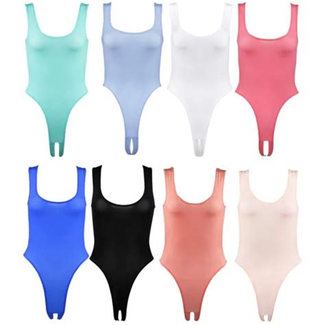 Women See Through Thong Crotchless Bodysuit Leotard Top Teddy Lingerie