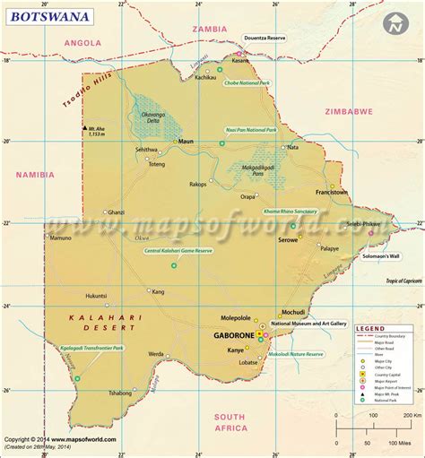 Botswana Map Map Of Botswana