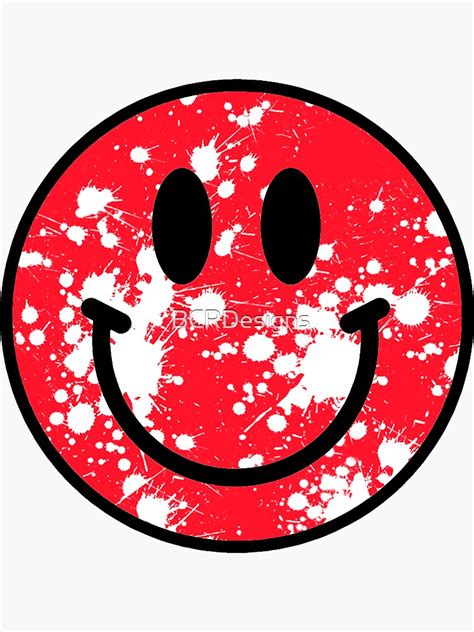 Red Smiley Face Sticker For Sale By Bcrdesigns Redbubble
