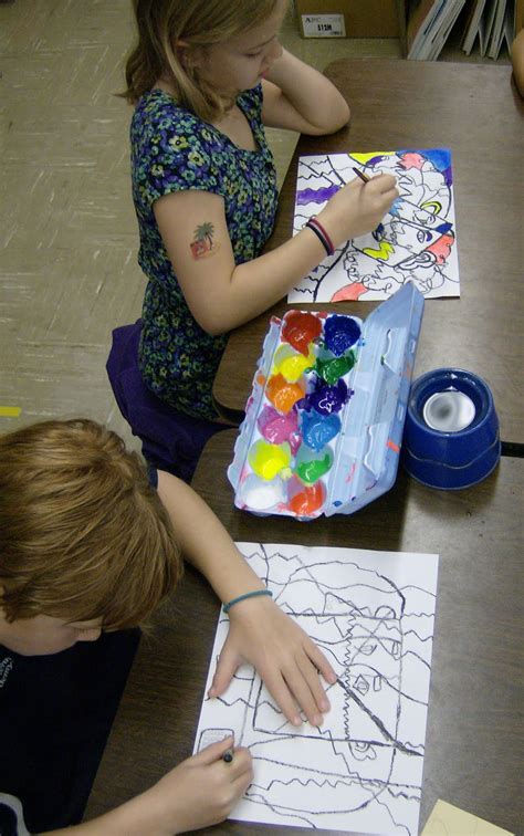 Zilker Elementary Art Class Third Grade Picasso Paintings