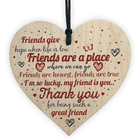 Thank you so much for your care, kindness, and for being such an amazing classmate. Friendship Plaque Best Friend Gift Wood Heart Sign Thank You