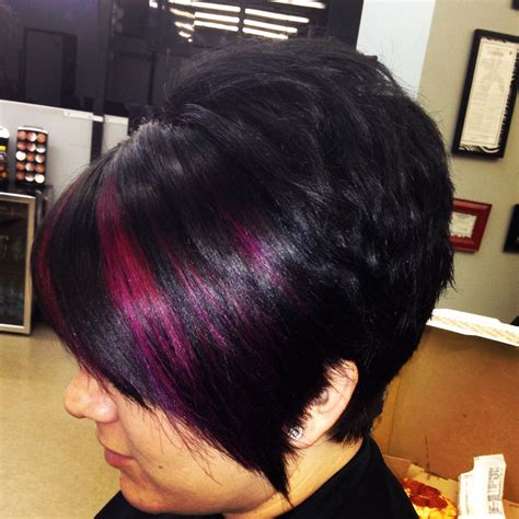 Dark Short Hair With Purple Short Purple Hair Purple Hair Hair Styles