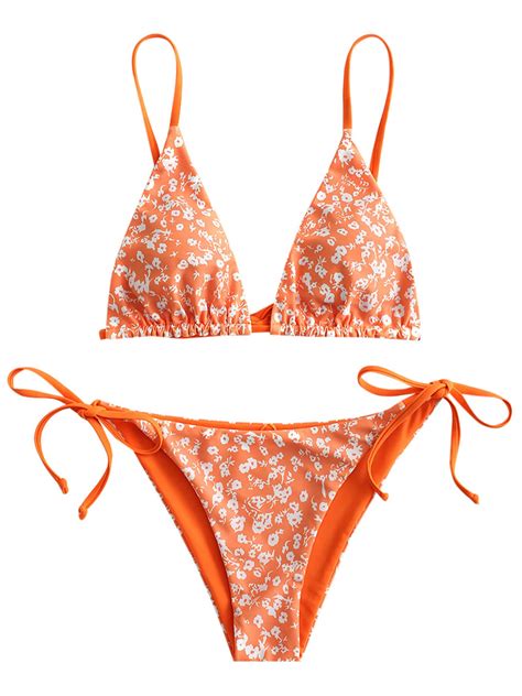 Buy Zafulwomens Triangle Bikini Floral String Bikini Set Two Piece Swimsuit Bathing Suits