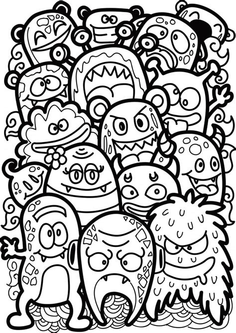 That's why i want to share with you some super simple easy. Premium Vector | Doodle cute monster
