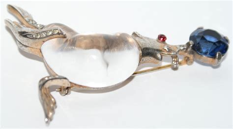Trifari Sterling Lucite Jelly Belly Seal Sea Lion Pin Brooch From