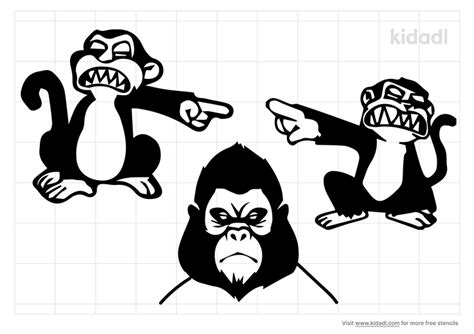 Angry Monkey Stencils Free Printable Animals Stencils Kidadl And