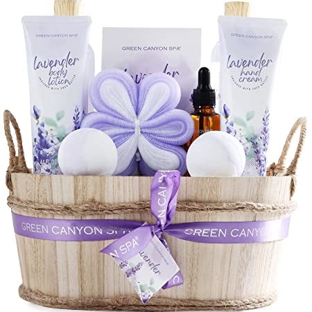 Amazon Com Spa Gift Baskets For Women Pcs Lavender Bath Gift Set