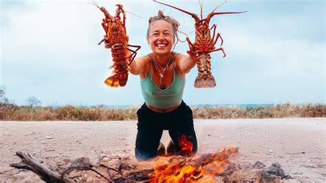 Giant Lobsters And Oysters Catching Food Along The Way Living Off The