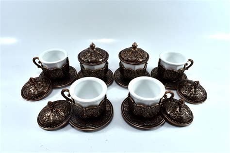 Arabic Qawa Cups Arabic Coffee Set Espresso Set Copper Etsy