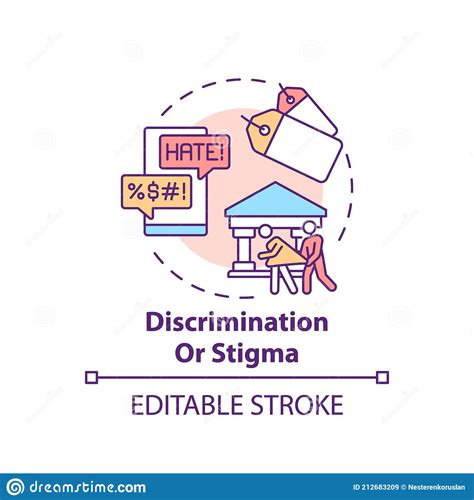 Discrimination Or Stigma Concept Icon Stock Vector Illustration Of