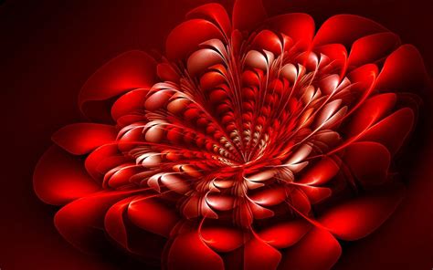 Abstract Red Flower Wallpaper