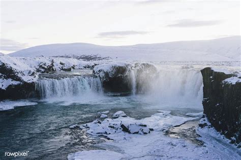 Godafoss Waterfall North Iceland Free Image By Winter