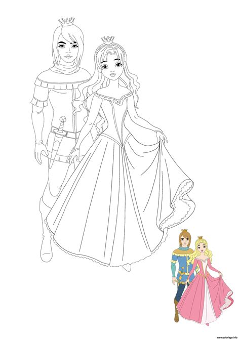 Coloriage Prince And Princesse JeColorie