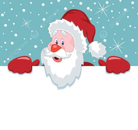 Santa Claus Holding Blank Paper Claus Funny Xmas Vector Claus Funny