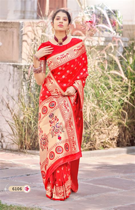 Marathi Wedding Paithani Saree Red Colour New Fancy Sarees 2022