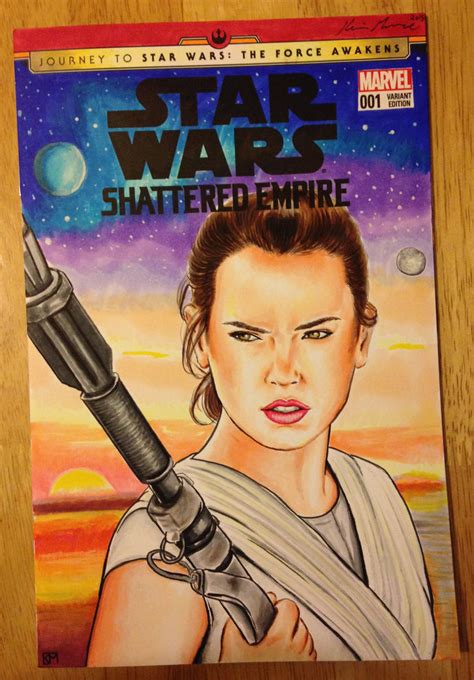 Star Wars Rey Force Awakens Comic Cover Sketch By Kevinsunfiremunroe On