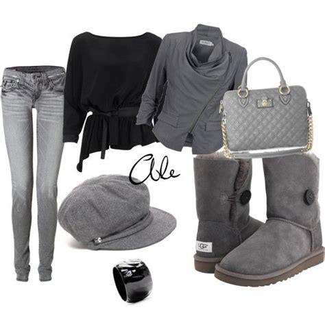 Cute Winter Look Love Black And Grays Together Clothes Design