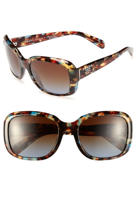 Prada Oversized Glam 57mm Sunglasses In Brown Tortoise Blue Lyst