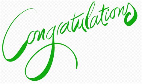 Download Congratulations Green Text Word Calligraphy Png Citypng